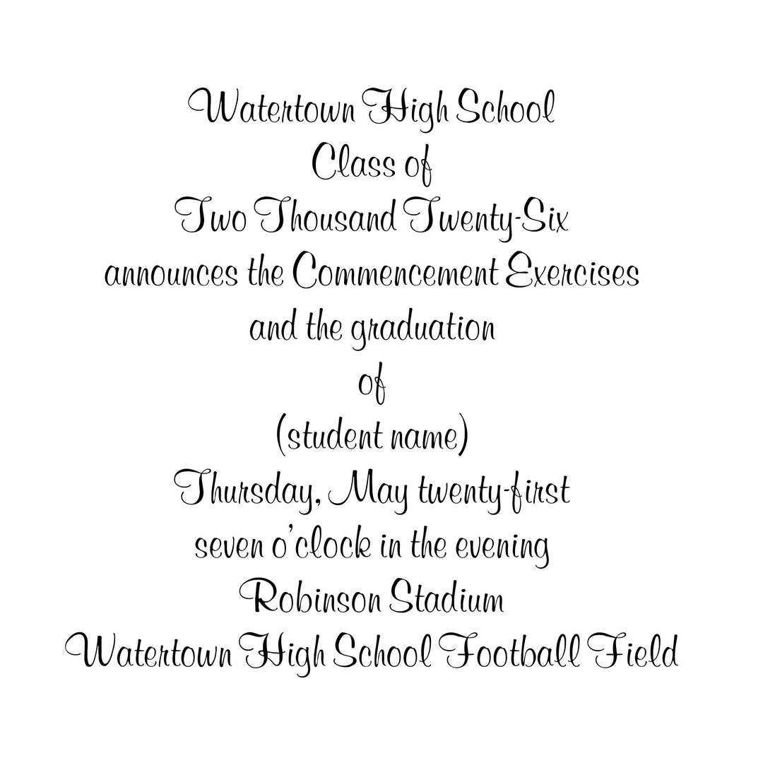 Announcement Package A | Watertown High School