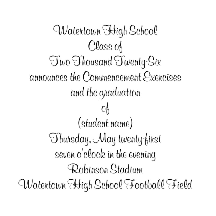 Announcement Package A | Watertown High School