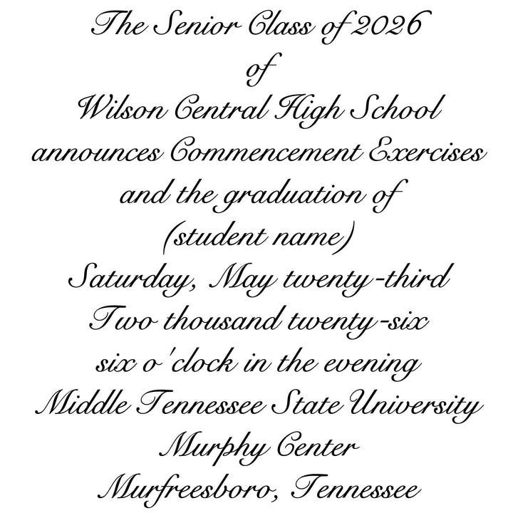 Announcement Package C | Wilson Central High School