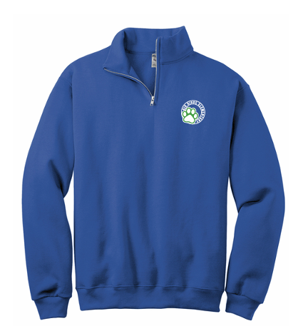 Big Ridge Elementary | Circle with Paw 1/4-Zip Cadet Collar Sweatshirt