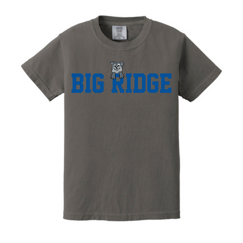 Youth Big Ridge with Peeking Bulldog Short Sleeve T-Shirt | Big Ridge Elementary School