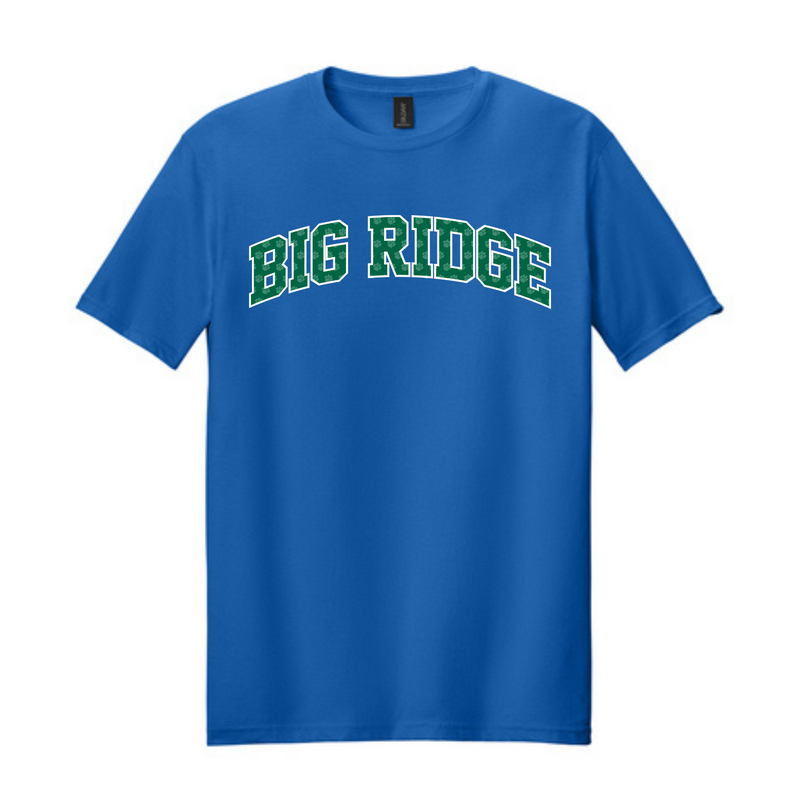 Adult Big Ridge with Paw Prints T-Shirt | Big Ridge Elementary School