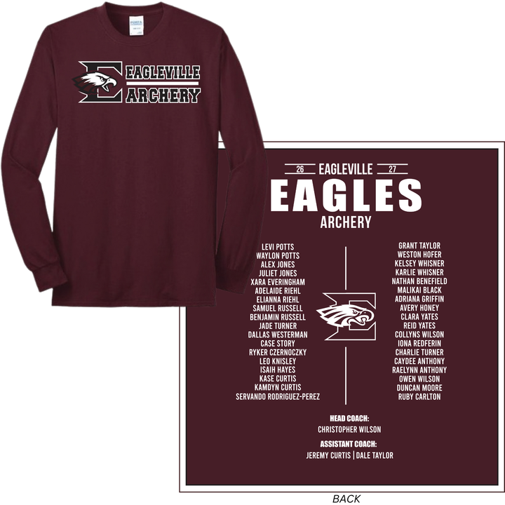 Roster Long Sleeve Tee | Eagleville School Archery