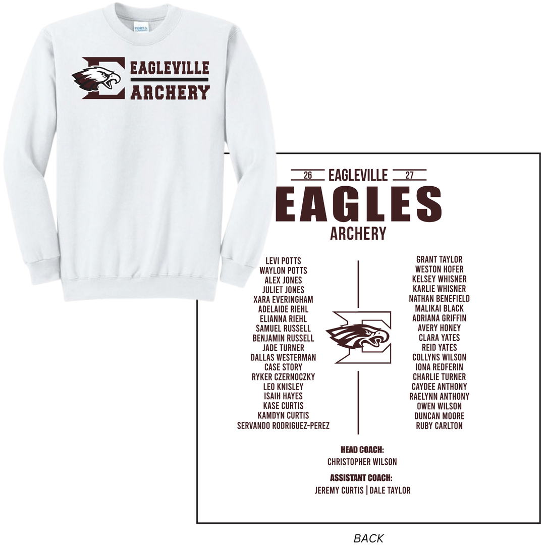Roster Crewneck Sweatshirt | Eagleville School Archery