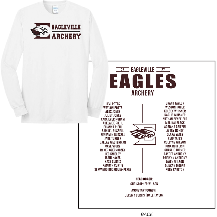 Roster Long Sleeve Tee | Eagleville School Archery