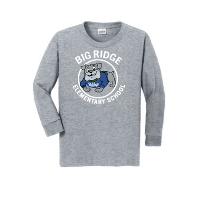 Youth Bulldog Circle Long Sleeve T-Shirt | Big Ridge Elementary School