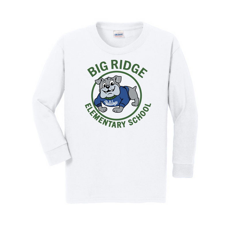 Youth Bulldog Circle Long Sleeve T-Shirt | Big Ridge Elementary School
