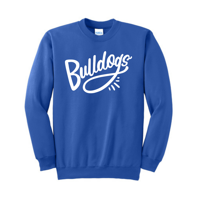 Adult Bulldogs Puff Print Crew Neck Sweatshirt | Big Ridge Elementary School