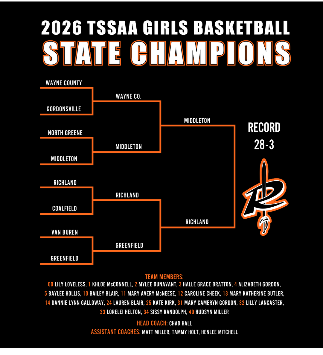 TShirt | Richland Lady Raiders Basketball State Champ 2026