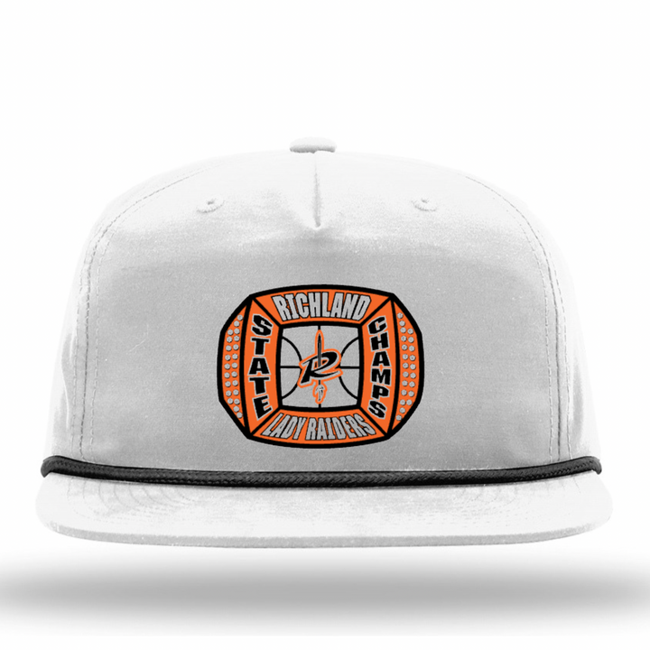 Rope Cap with Woven Patch Logo | Richland Lady Raiders Basketball State Champ 2026