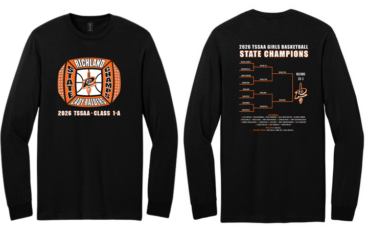 Long Sleeve TShirt | Richland Lady Raiders Basketball State Champ 2026