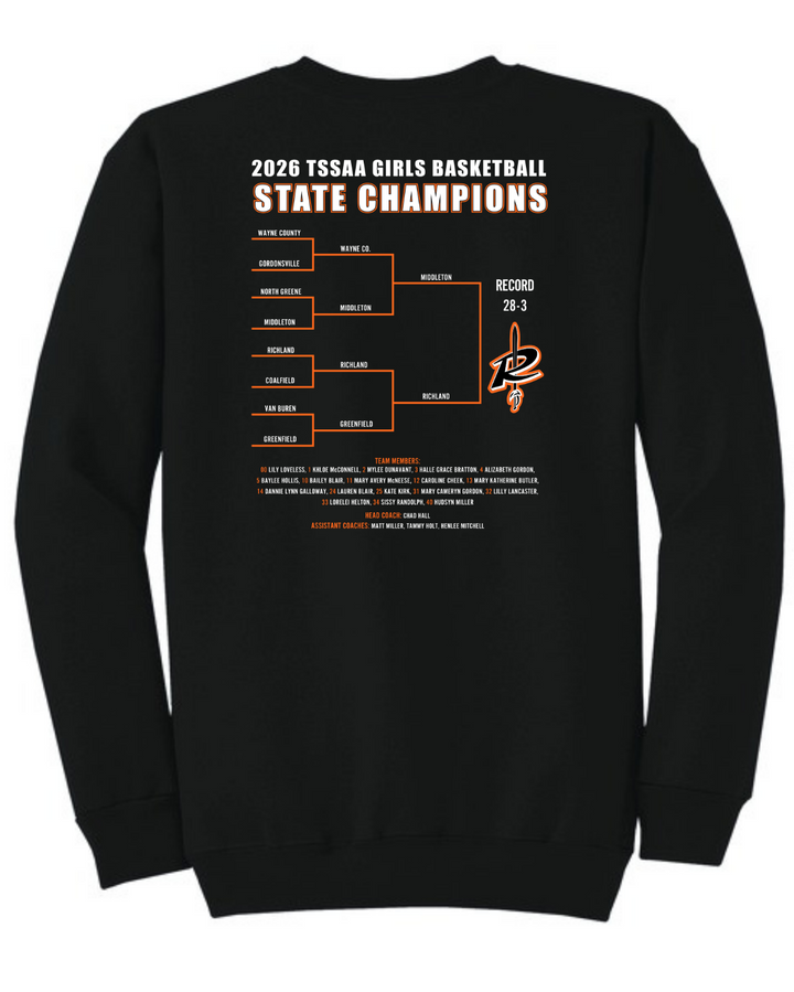 Crewneck Sweatshirt | Richland Lady Raiders Basketball State Champ 2026