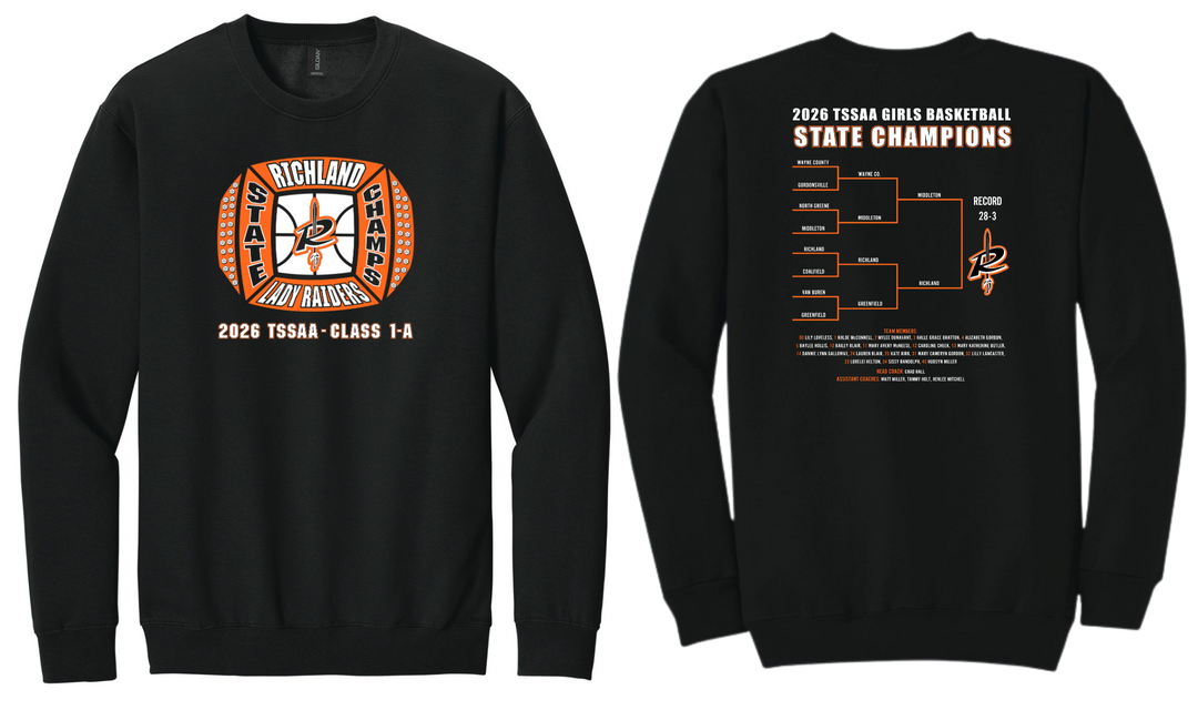 Crewneck Sweatshirt | Richland Lady Raiders Basketball State Champ 2026