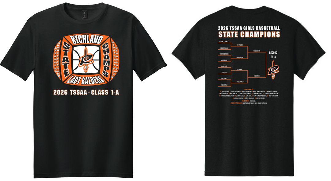 TShirt | Richland Lady Raiders Basketball State Champ 2026