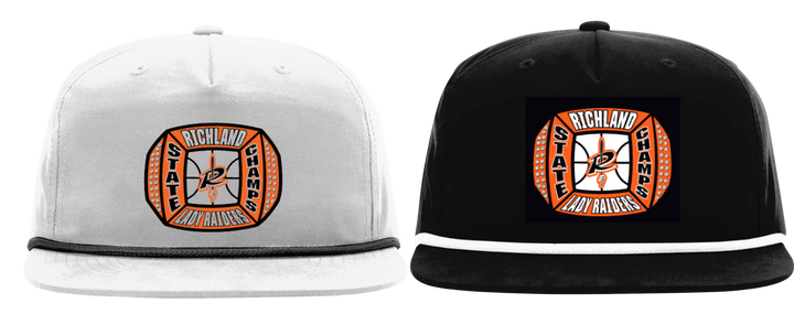 Rope Cap with Woven Patch Logo | Richland Lady Raiders Basketball State Champ 2026