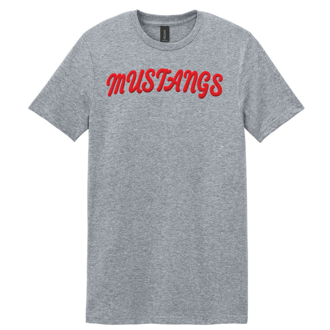 Mustang Puff Print Short Sleeve T-Shirt | Reeves-Rogers Elementary School