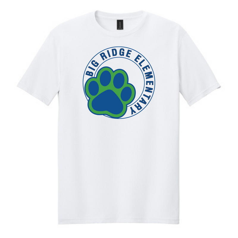 Adult Big Ridge Elementary Large Paw T-Shirt | Big Ridge Elementary School