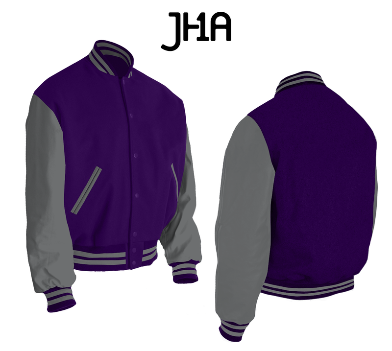 Purple and 2025 gold letterman jacket
