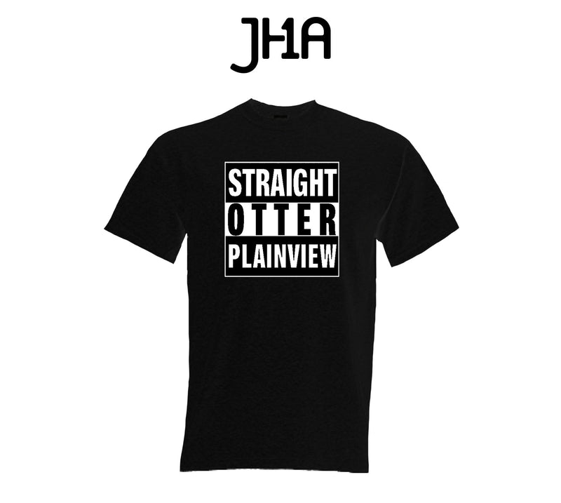 "Straight Otter" Black T-Shirt | Plainview Elementary School
