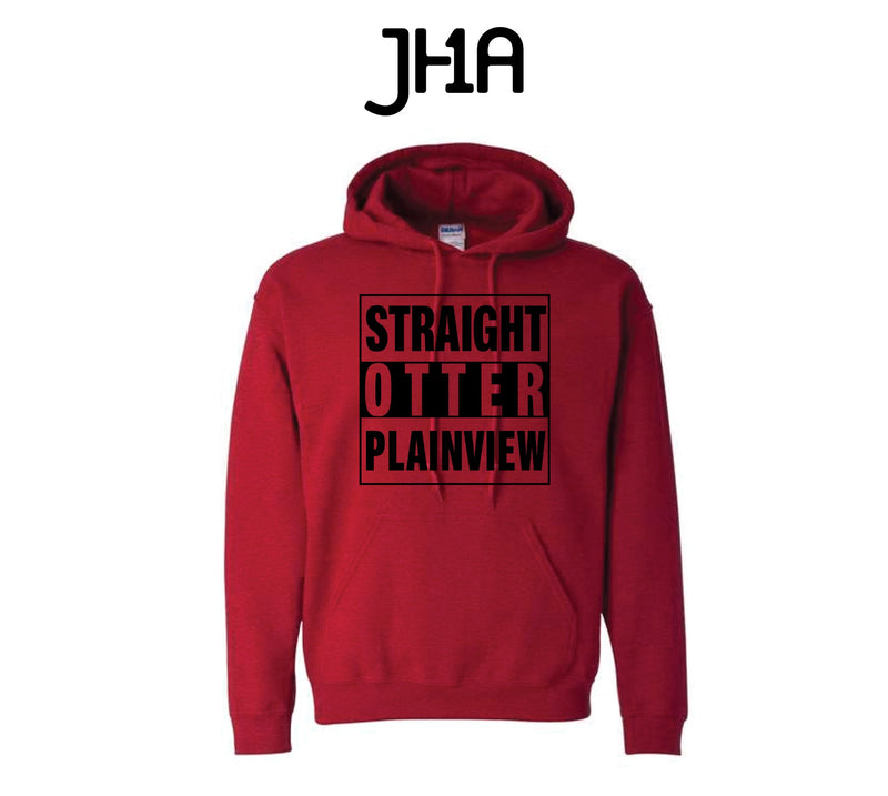 "Straight Otter" Red Hoodie | Plainview Elementary School