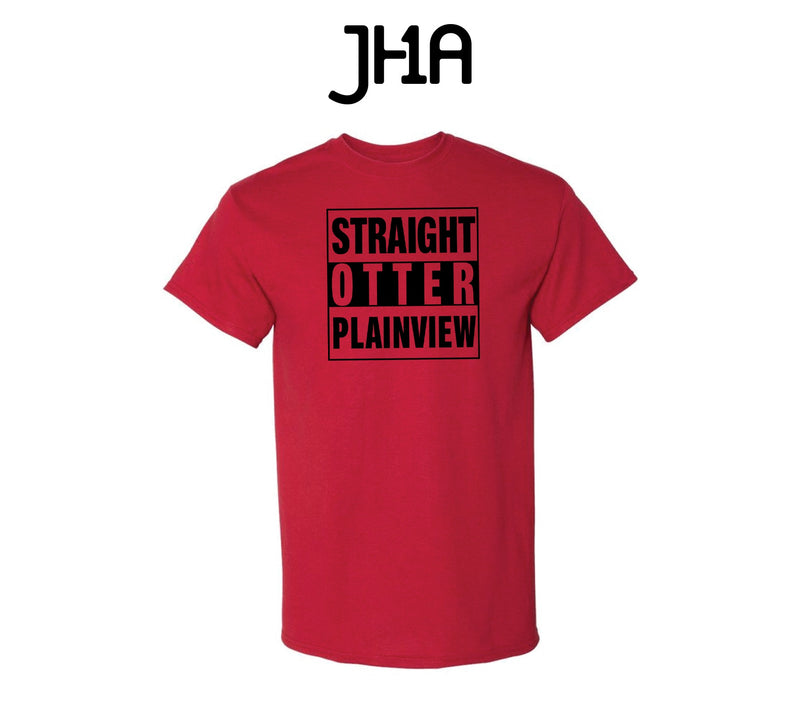"Straight Otter" Red T-Shirt | Plainview Elementary School