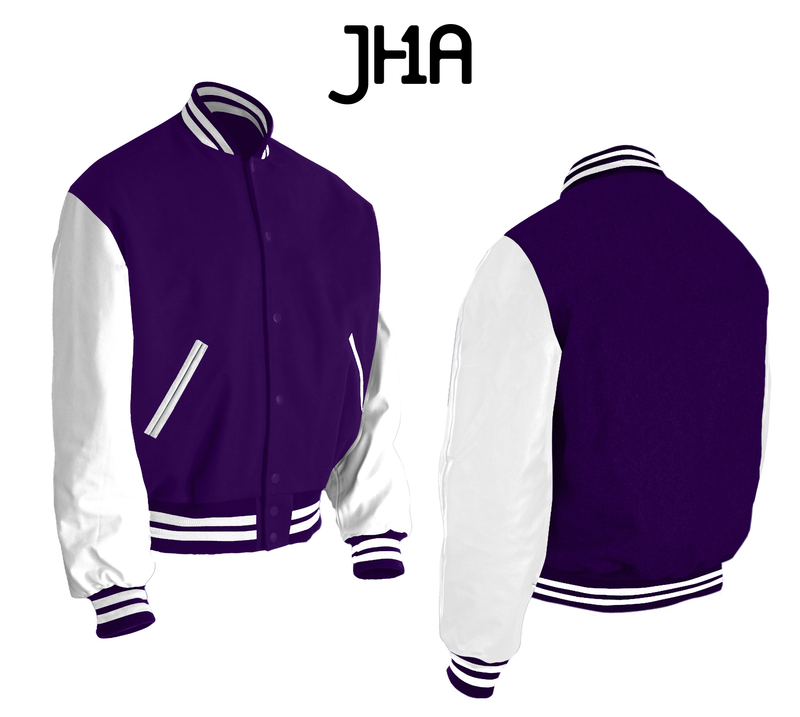 Purple and White Varsity Letterman Jacket (Sale)